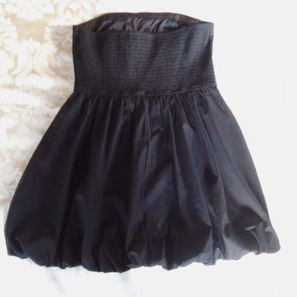 Sincerely Jules Black Smocked Strapless Bubble Mini Dress XL - Picture 4 of 8